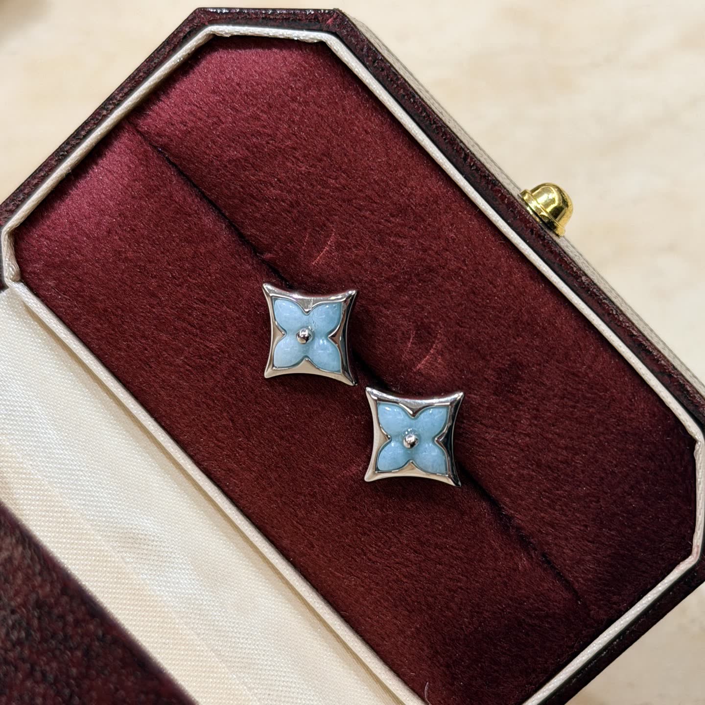 Louis Vuitton Blue Flower Earrings